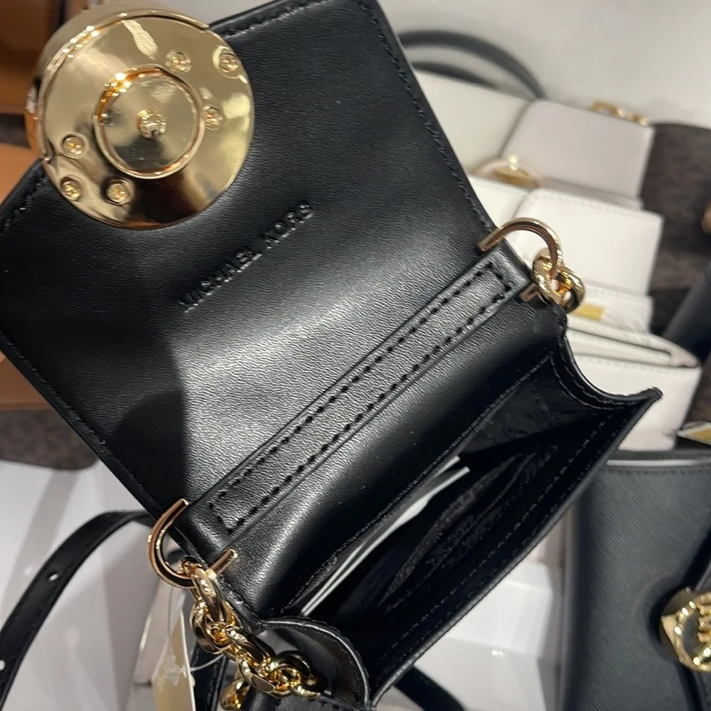 MICHAEL KORS CARMEN SMALL FAUX LEATHER PHONE CROSSBODY BAG - Picture 9 of 16